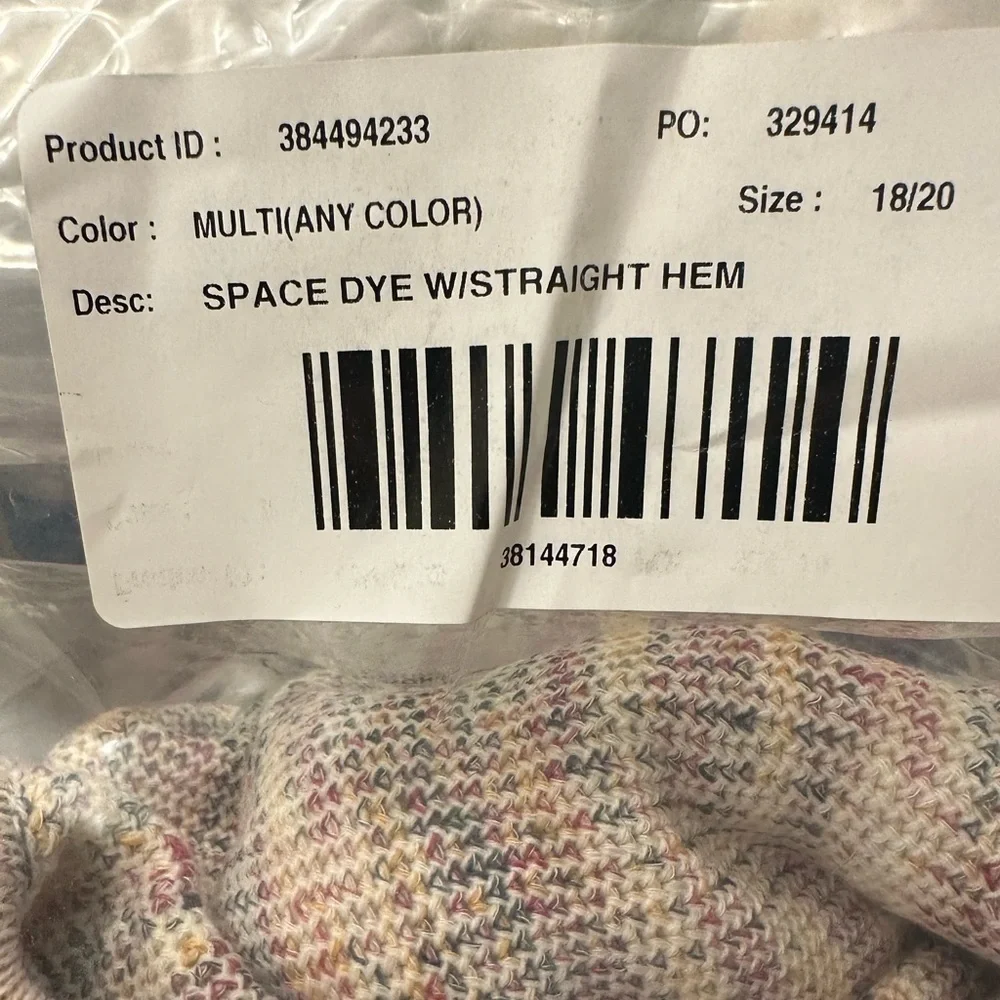 Avenue Space Dye Knit Sweater plus sz 18 20 Multi Color‎ 3/4 Sleeve Straight Hem